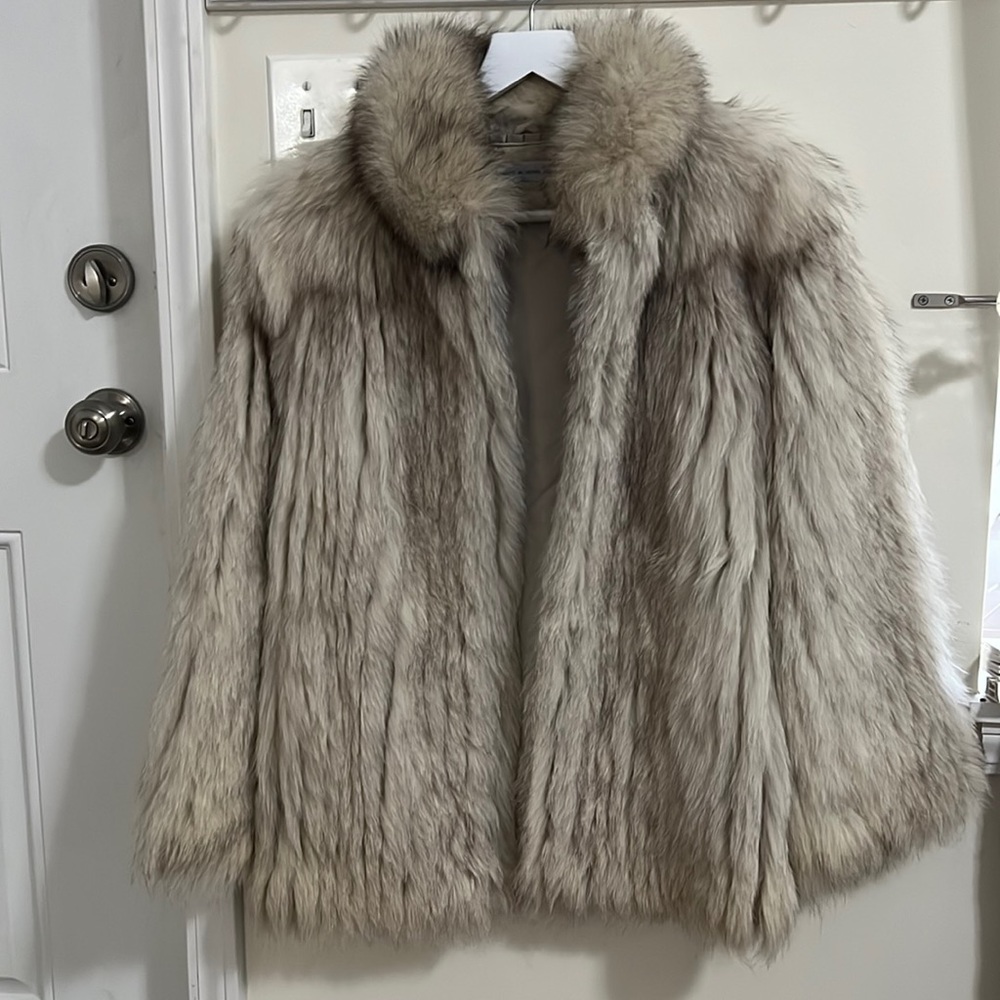 Natural Blue Fox Lining Bember Satin